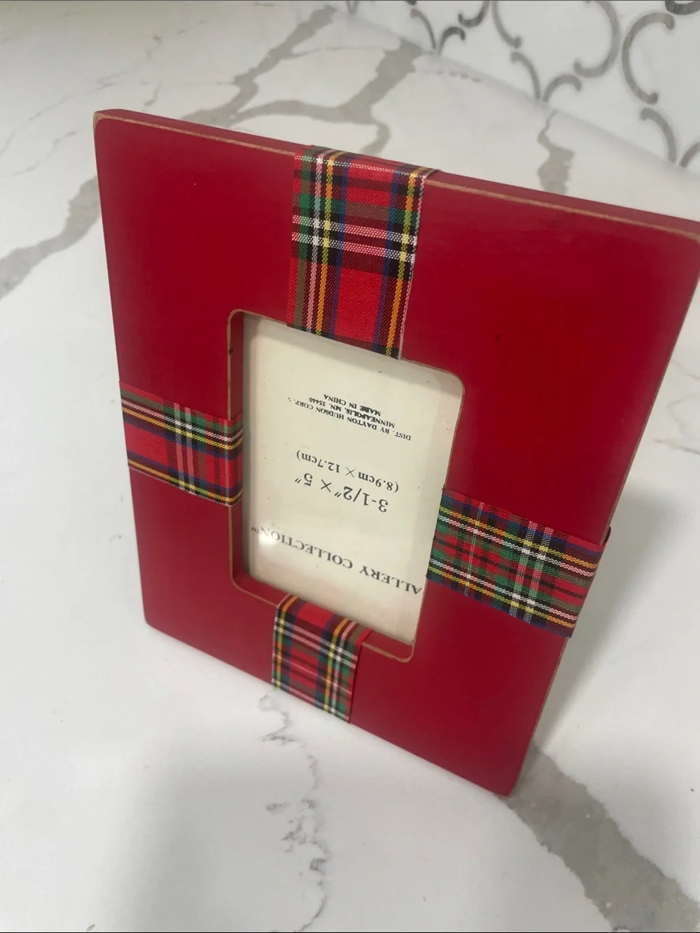 Red Plaid Accent Picture Frame